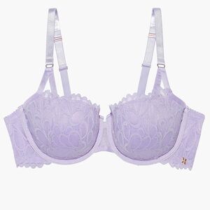 SAVAGE X FENTY NOT SORRY LIGHTLY LINED LACE BALCONETTE BRA PURPLE LAVENDER 38DD
